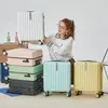 Aankjes 18/20 inch draag bagage met wielen wachtwoord Mini Woman Fashion Trolley Rolling Abs PC Travel Valises