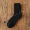 Hiver chaud hommes chaussettes épaissir laine chaussettes éponge thermique Tube chaussette Super épais couleur unie rayé chaussette contre les bottes en peluche froides