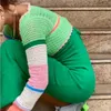 女性のセーターニットかぎ針編みのトップ夏秋の長袖正方首のクロップカジュアルルーズセーターストリートウェア221201