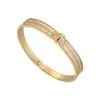 Bangle Hand Bracelets For Women Zircon Natural Stone Luxury Fashion Gold Plated African Jewelry Dubai Christmas Gifts Female