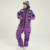 Skiing Suits Women Suit Snowsuit Sport Set Waterproof Hooded Woman Snowboard Jumpsuit Mountain Clothes Overall 221130