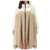 Women's Trench Coats Zipper Women's Stylish Waterproof Rain Poncho Cloak Raincoat With Hood Sleeves And Big Pocket On Front