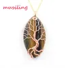 Pendant Necklaces Musiling Horse Eye Tree Of Life Pendants Reiki Pendulum Natural Stone For Women Men Fashion Jewelry Wholesale