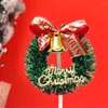 Festivo suprimentos de natal grinaldas de Natal decoração de bolo de árvore grama círculo pequeno sino de campainha as crianças favorecem um cartão de presente alegria