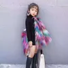 Coat Girls Colored Fur Jacket Fall Winter Children s Faux Beach Wool Thicken Fake 221130
