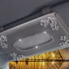 1 Pcs Car Crystal Paper Box with Chrysanthemum Tissue Interior Decoration Accessories for Sun Visor Type