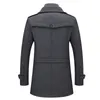 Men's Wool Blends Autumn and Winter Business Woolen Coat Fashion Double Collar Cold Resistant Cross Border Men 221201