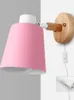 Wall Lamp With Plug Iron E27 Macaroon 6 Color Bedside Led EU/US L Sconces Switch Decoration Light Fixture Nordic