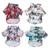 Vêtements pour chiens Chemises de plage d'été Mignon Hawaii Casual Pet Cat Vêtements Floral T-shirt pour petits chiens