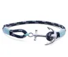 Tom Hope bracelet 4 size Handmade Ice Blue thread rope chains stainless steel anchor bangle with box and tag TH4318u231068483837796747