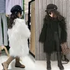 Coatar as meninas de inverno parka faux pêlo solto com sobretudo longa jaqueta quente grossa para crianças fora do ar livre 221130