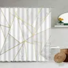 Shower Curtains Marble Striped Curtain White Gray Gold Black Simple Design Bathroom Accessories Decorative Waterproof Screen With Hook 221130
