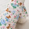 犬のアパレルかわいい青いプリント服漫画ベア犬犬の子犬ファッション服のためのシャツ秋コートチワワヨークシャーコスチューム