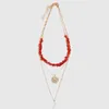 Choker Multilayer Gold Color Chains Link Statement Halsband Kvinnor Oregelbundet Red Natural Stone P￤rled Kvinna smycken