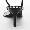 Women Shoe 2022 NIMA 105mm PVC Crystal Sandals Black Lace-Up Heels 01