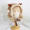 Berets Women Girl Sika Deer peluche Beret Lamb Laine LoLita Handmade Japanese Soft Soeur Béret doux mignon Allmatch 221130