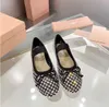 Miu strass. Hollow-out Ballet Shoes for Women Party Holiday Girls Crystal Flat Soled Shiny Female Banket Wedding Mary Jane Shoes With Box