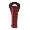 Другой кухонный обеденный бар Neoprene Red Check держатель вина Shock Proof Printed Buffalo Plaid Cooler Ers прочный рукав бутылка черный DHC7A