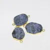 Colliers pendants Connecteur de pierre à point de tranche brute irrégulière pour collier 2022 Blue Crystal Quartz Point Femmes Cadeau