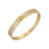 Bangle Hand Bracelets For Women Zircon Natural Stone Luxury Fashion Gold Plated African Jewelry Dubai Christmas Gifts Female