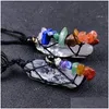Colliers de pendentif 7 Chakra Irregar Stones Yoga Guérisse Énergie Tail