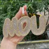 New Trendy Gold Silver Colors Shiny Baguettes CZ Stone Custom Name Letter Pendant Hiphop Jewelry with 3mm 24inch Rope Chain266z