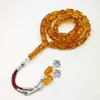 Cadeia de pulseira Tasbih âmbar resina colorida miçangas de oração muçulmana presente de luxo eid ramadã islâmico rosário turco misbaha