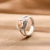 Fashion 925 Sterling Silver Rings for Women Amethyst Black Onyx Blue Topaz Citrine Sapphire Garnet Peridot White Agate Morganite 7MM Ring