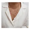 Collane con ciondolo Collana a strati bohémien Ciondolo di perle d'imitazione Ciondolo a catena color oro Girocollo per gioielli moda donna Regalo Goccia Deli Dhz9X