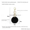 Nyckelringar Fashion Letters Keychain Trendy Creative Black Fluff 26 English Letter Initial Diamond Handbag Key Ring Accessories for WO DHZ5K