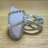 Luxury 925 Sterling Silver Rings 20x15mm Blue Topaz Cable Wrap Ring Gemstone Jewelry Rose Quartz Black Onyx Women Ring
