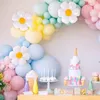Decoración de fiestas Macaron dulces Coloridos Globos Garland Arch Crysanthemum Foil Girl Princesa Cumpleaños Decoración de bodas Baby Shower