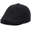 BERETS HT3922 للرجال سميك دافئ الصوف قبعة القبعة ذكر خمر مثمن SBOY CAP Elder Man Hats مع اللوحات الأذن رجال