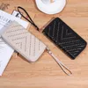 Zipper Rivets long style women designer wallets lady zero phone purses female fashion casual clutchs no419