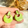 Fresh Green Red Enamel Craft Earring Studs for Women 925 Silver Needle Accessories Fashion Jewelry Wholesale 10 pair/lot