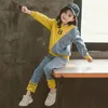 衣料品セット冬の女の子のデニムキッズトラックスーツ長袖ジーンズジーンズズボンスポーツスーツガールベビー服221130