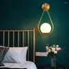Wall Lamps Contemporary Light Creative Living Room Led Lamp Modern Minimalist Bedroom Glass Indoor Sconce For Study