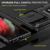 Antichoc Armor Cases Kickstand Slide Camera Cover Pare-chocs résistants aux chocs pour Samsung Galaxy S22 Ultra 6,8 pouces 5G Phone Case S22 Plus S20 S21 FE S10