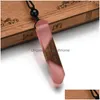 Pendant Necklaces Vintage Menwoman S Fashionable Wood Resin Necklace Pendant Woven Rope Chain Selling Jewelry Gifts Drop Delivery Ne Dhcsn