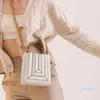 Kvällspåsar panelerade beige randig liten tote för kvinnor hanterar mini crossbody axel handväska kvinnlig regnbåge färg sling väska dam