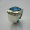 Ring aus massivem 925er-Sterlingsilber für Damen, 20 mm, Blautopas-Ring-Design, edler Schmuck, Valentinstagsgeschenke