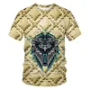 Mens T Shirts Devil Pattern 3D Print Metal Style Clothing Shirt Summer Hip-Hop Loose Short Sleeve Tops Men Clothing