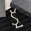 Letter Pins Women Wedding Brooch Luxury Print Gold Pins Fashion Men Party Brooches Christmas Gift with Box