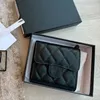 Luxury Women Mini Designer Wallet Bag Matelasse Caviar Leather Quilted Classic Flap Versatile Card Holder Vintage Fashion Clutch Purse Key Pouch Multi Pochettes