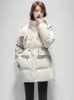 Women's Down Parkas Fashion Women Long Jacket Winter Warm Woman Hooded Padded Jackets Ladies Loose Korean Black Puffer Outwear 221201