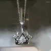 Ketens Fashion Link Chain Cubic Zirconia Crown Charm Pendant ketting Bruiloftinvoering accessoires voor vrouwen trendy sieraden cadeau x023