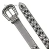 2022 Designer Belt Bb Simon Belt glass high-grade nail bead inlaid gun color diamond PU plush alloy pin buckle personality niche hip-hop