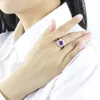 Fashion 925 Sterling Silver Rings for Women Amethyst Black Onyx Blue Topaz Citrine Sapphire Garnet Peridot White Agate Morganite 7MM Ring