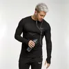 Polos masculine 2022 Marque Summer Round Tops T-shirt à manches longues T-shirt Sports Fitness Shirt Running Gym Men T