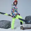 Skianzüge Winter Skiganzug Frauen Snowboarden im Freien Jackenhosen Sets Sport Mountain wasserdichte winddichte Schneekleidung SK098 221130